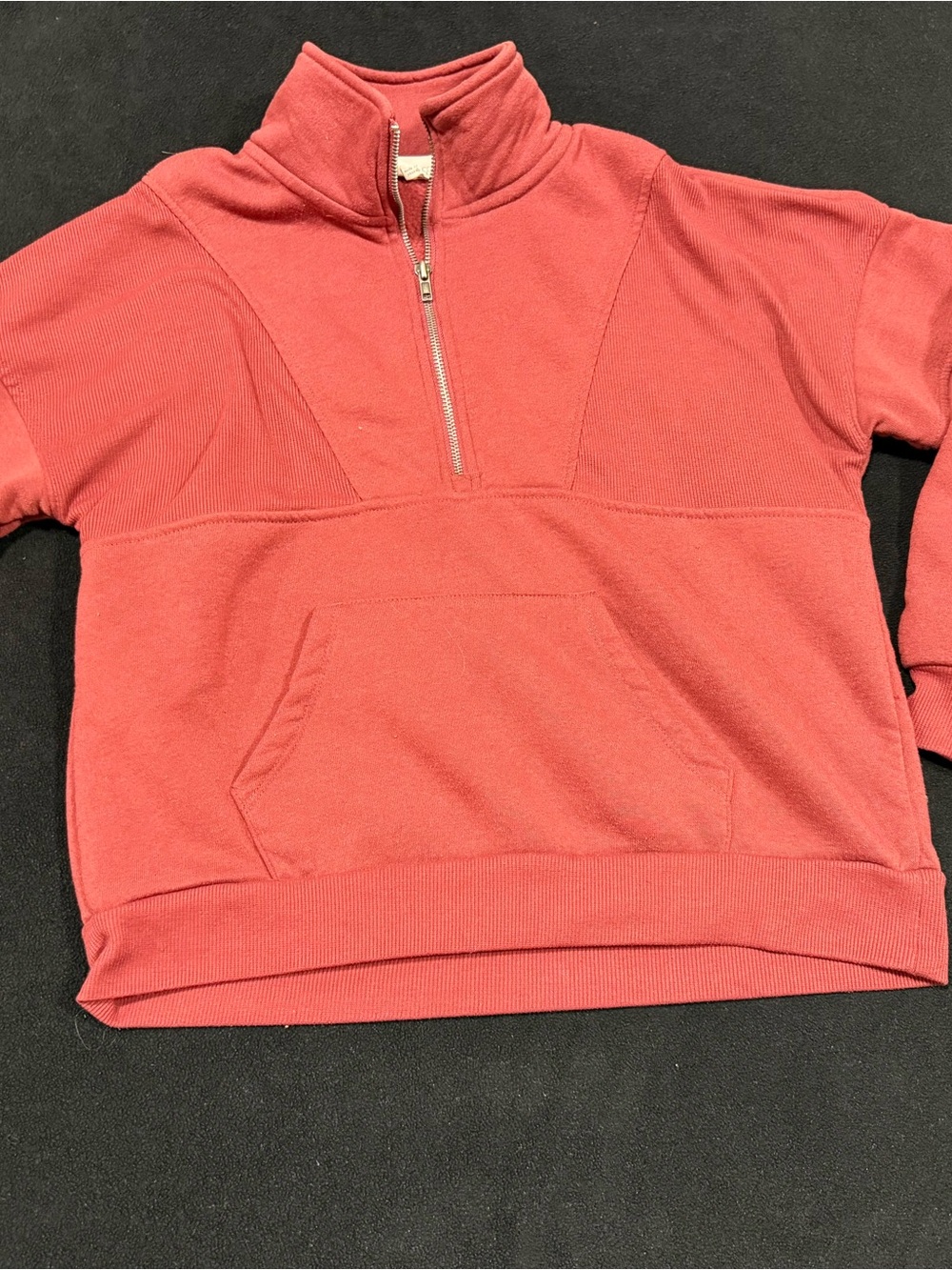 Hippie Rose Coral Half-Zip Cowl Pullover